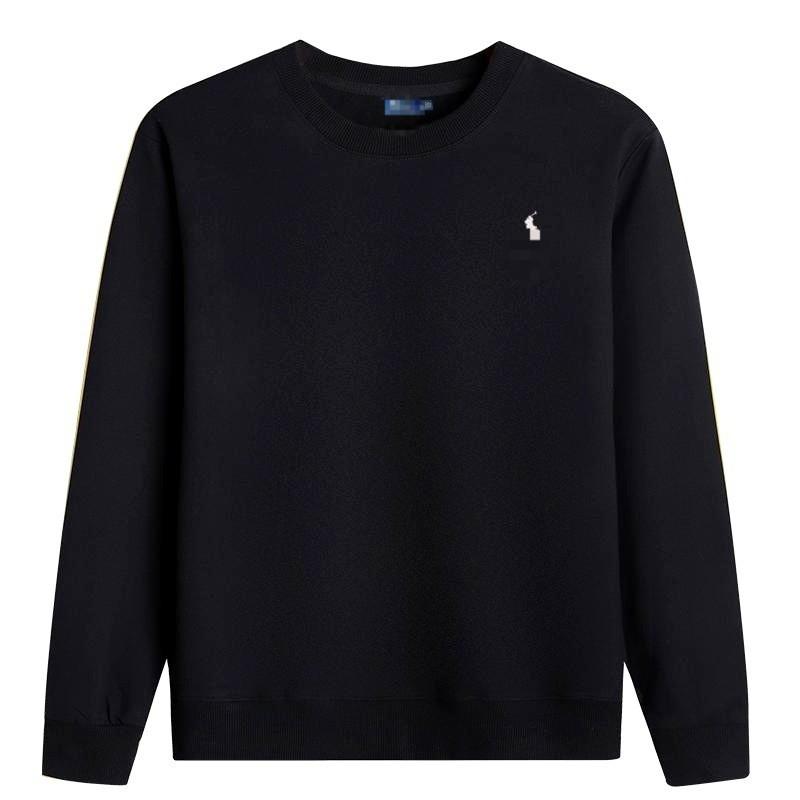 Mens Cotton Crewneck Long Sleeve Pullover Sweatshirt With Embroidered Classic British Style Slim Fit