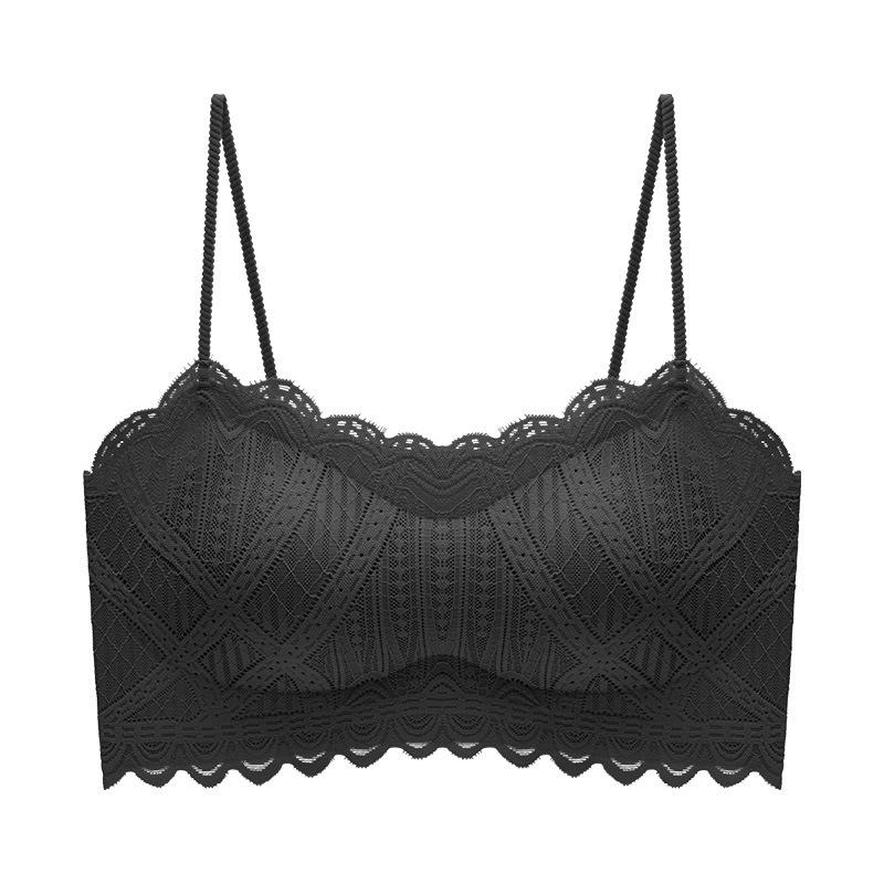 Summer liquid foundation lace tube top underwear women's short versatile outer wear anti-light chest wrap inner base small sling