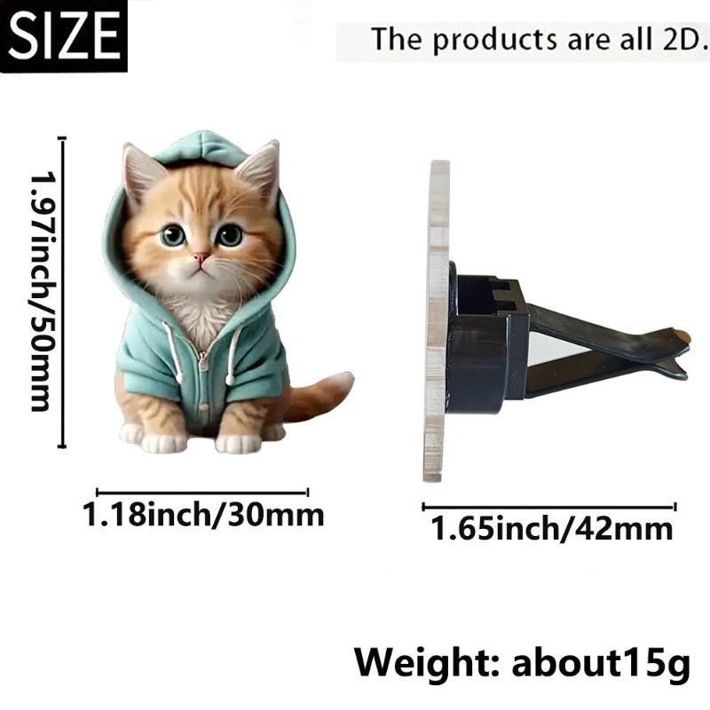 Niedliche Cartoon 2D Kätzchen Lüftungsklammer Auto Lufterfrischer Auto Klimaanlage Luftauslass Aroma Diffusor Auto Innendekoration