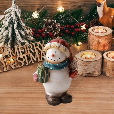Adorable Christmas Figurine, Collectible Winter Sculpture, Small Resin Desk Decoration, Ideal
