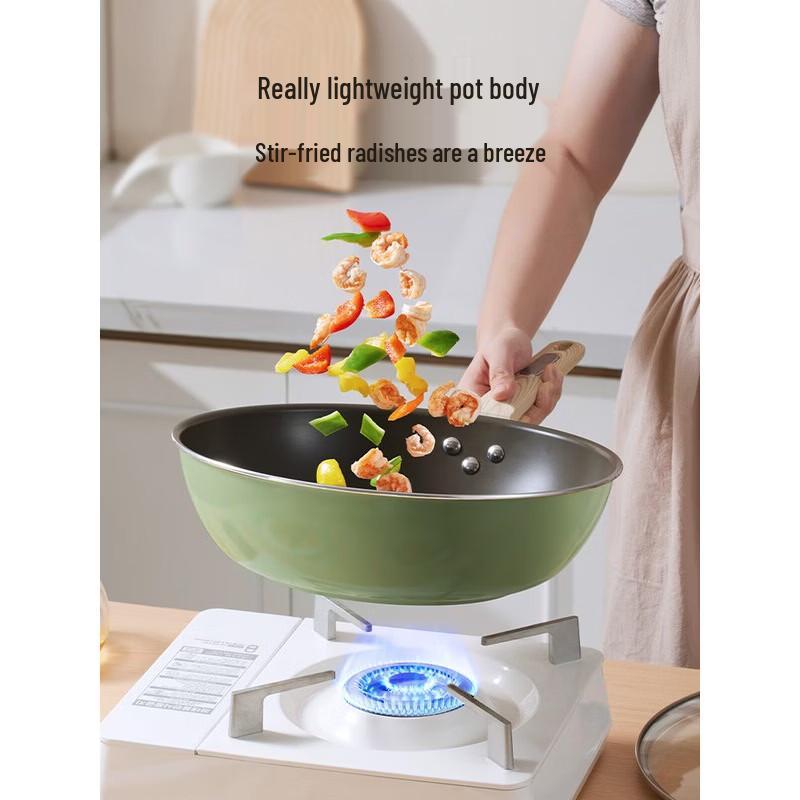 COOKER KING Jade Green Non-stick Wok