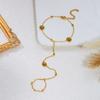 Stainless Steel Crystal Flower Hand Chain Ring Bracelet for Women Gold Plated Beads Adjustable Bracelets Party Wedding Jewelry
