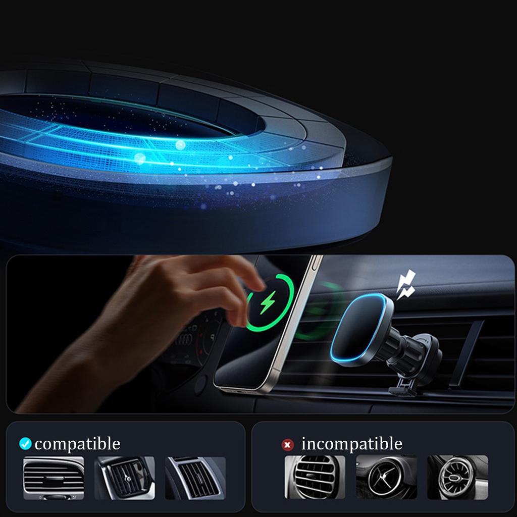 Car Charger, Upgraded Smart Chip, Wireless Car Phone Holder Charger Vent Dashboard Car Phone Holder Vent Universal Charging