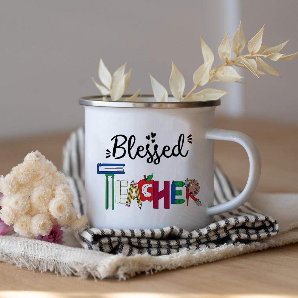 Ich bin ein Lehrer Was ist deine Superkraft Lehrer Kaffee Tee Tasse Lehrer Wertschätzung Geschenk Liebe Lehren Inspirieren Lehrer Emaille Tasse