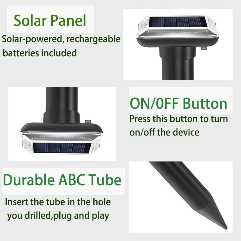 Ultraschall Solar Tierabwehr: Wasserdicht, Sonnenschutz, Schlangen- und Nagetierabwehr