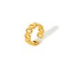 Geometric Titanium Steel Open Ring With Diamond Embellishments For Women