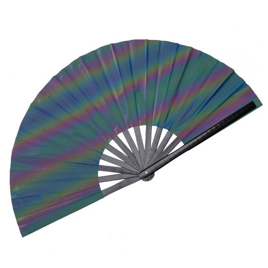 Folding Fan Portable Lightweight Decorative Bamboo Frame Reflective Butterfly Performance Hand Fan Party Decor