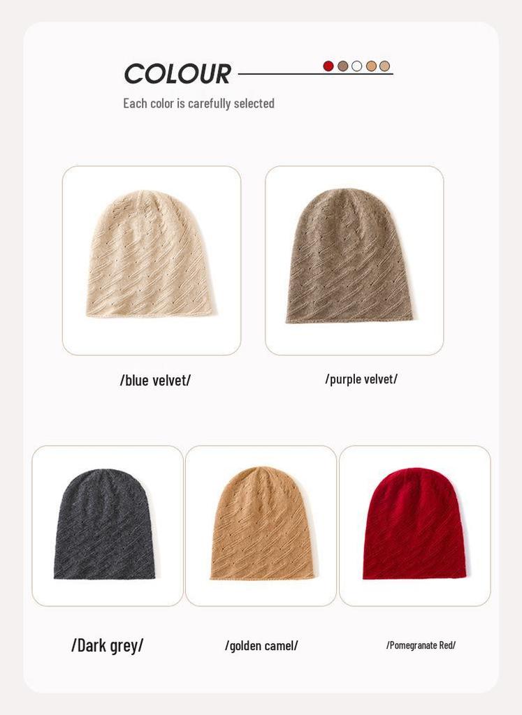 2025 Unisex Cashmere Knit Hat - Thick, Warm, Rolled Edge for Autumn/Winter