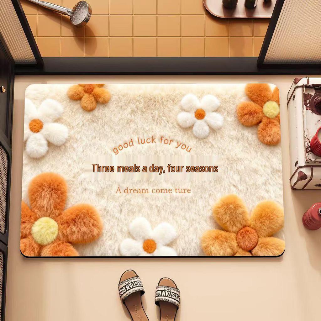 Fresh Floral 3D Diatomaceous Earth Bathroom Mat