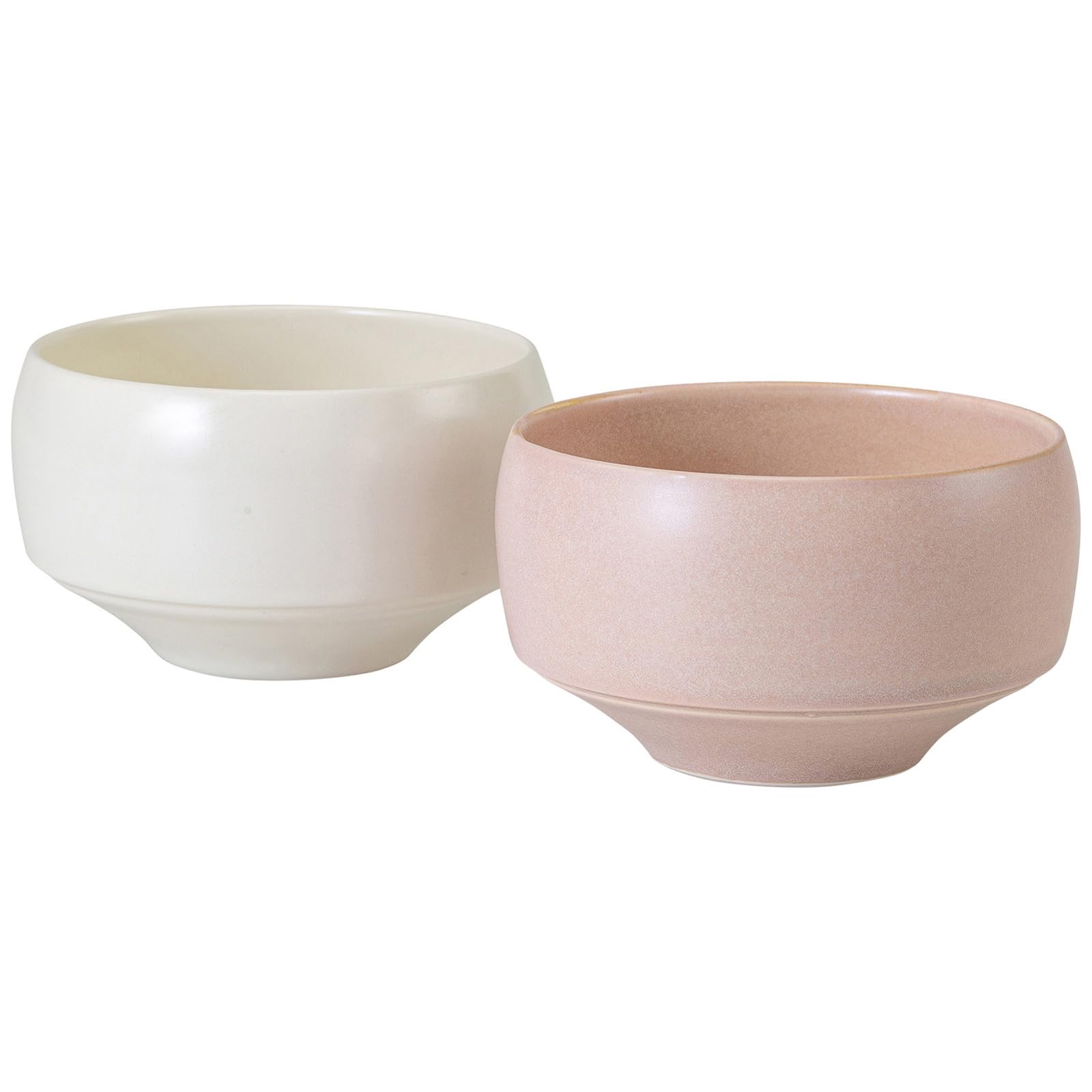 

Nishikai Toki Hasami Ware Sakura Haku Bowl Pair Set, White and Pink, Matcha Bowls and Cups, Approx. 11.5cm Diameter x 6.5cm Height, Microwave and