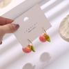 Fashion New Simulation Peach Stud Earrings Girl Cute Romantic Contracted Acrylic Leaves Tassel Earrings For Women Jewelry Gift