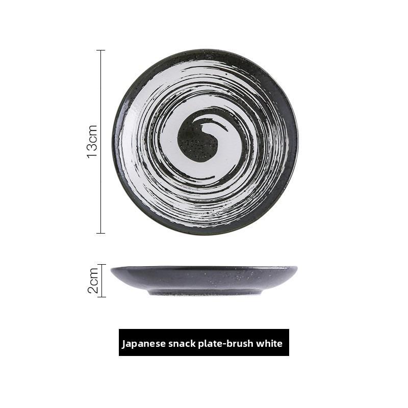 5-inch Small Ceramic Saucers Japanese-style Tableware for Home Use Vinegar Saucers Condiment Saucers Creative Snack Plates