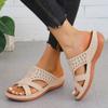 Summer New Womens Fashion Open-toe Simple Solid Color Womens Roman Shoes Casual Thick-soled Leather Beach Slippers for Women