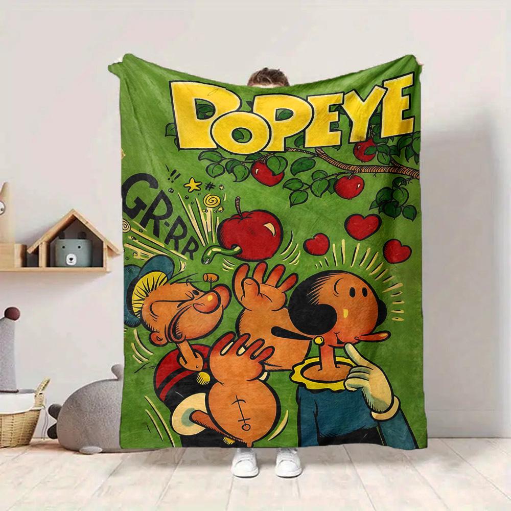1 ks deka Popeye Měkká teplá pro všechna roční období Přehoz na pohovku, postel, do auta, do kanceláře Živý barevný design, Odolný a útulný dárek