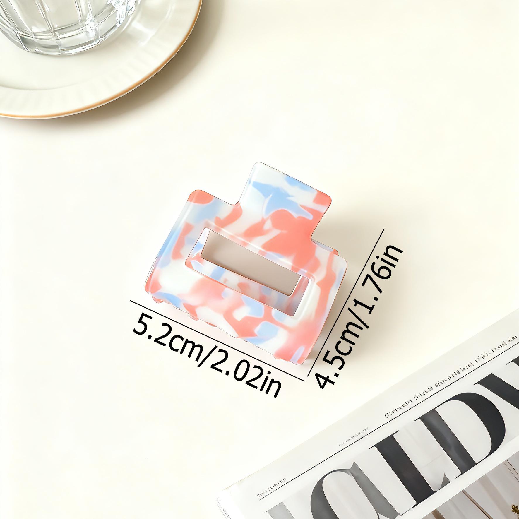

Women s Korean-Style Square Acetate Hair Claw Clip for Half-Up Hairstyles розовый