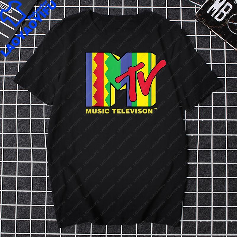 Men Clothing Retro T Shirt Vintage Rock Hip Hop Tv T Shirt Summer Unisex Casual Tshirt Mtv Music Television Graphic Tshirts Tees