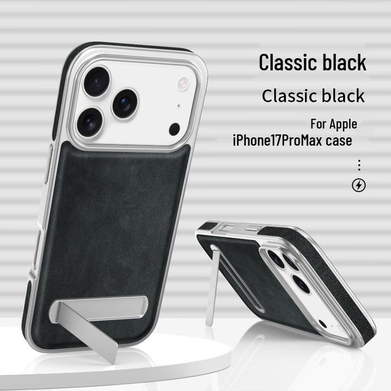 Light Luxury Electroplated Leather Texture Phone Case for iPhone 17 Pro Max