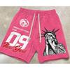 Street Hip Hop Free Muse Printed Shorts American Casual Loose Sports Pants Men's and Women's Same Trend