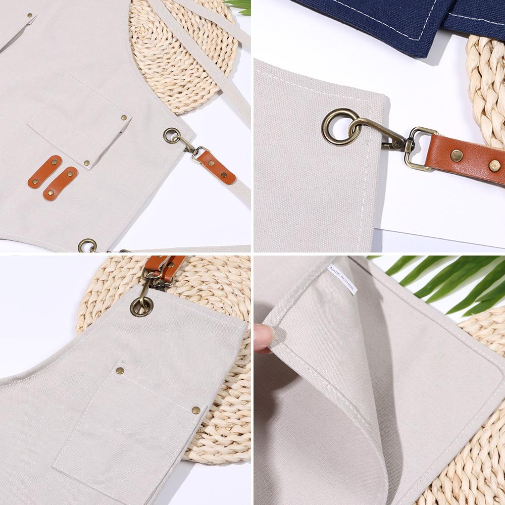Thicken Antifouling Women Men Waterdrop Resistant Cotton Canvas Barista Apron Canvas Denim Apron