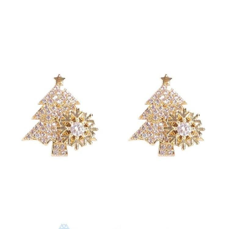 Exquisite Zircon Snowflake Stud Earrings - Versatile Luxury Christmas Jewelry