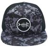 Bassdash Flat Bill Cap for Men and Flat Visor Adjustable Size Camouflage Trucker Hat Digital Women, Cap, (56-60cm), (Black Camera)