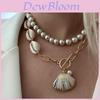 Muschel Halskette Boho Stil Dicke Kette Mit Künstlicher Perle Für Sommer Strandurlaub