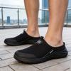 Men Summer Half Slippers Lightweight Casual Shoes Male Breathable Flat Slippers Anti-Slip Mesh Thick Sole Flat Walking Shoes