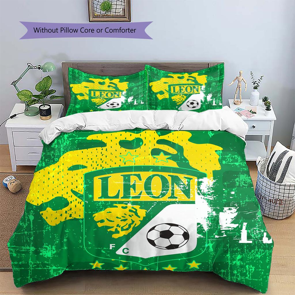 Leon FC Pattern Bedding Home Decoration Birthday Gift (1 * Duvet Cover + 2 * Pillowcase, Without Core)