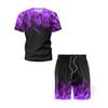 Sommer Bunter Flammen-Print Trainingsanzüge Herren Damen Lässige Kurzarm-T-Shirt-Shorts-Sets 2 Teile Sportbekleidung Anzüge Herrenbekleidung