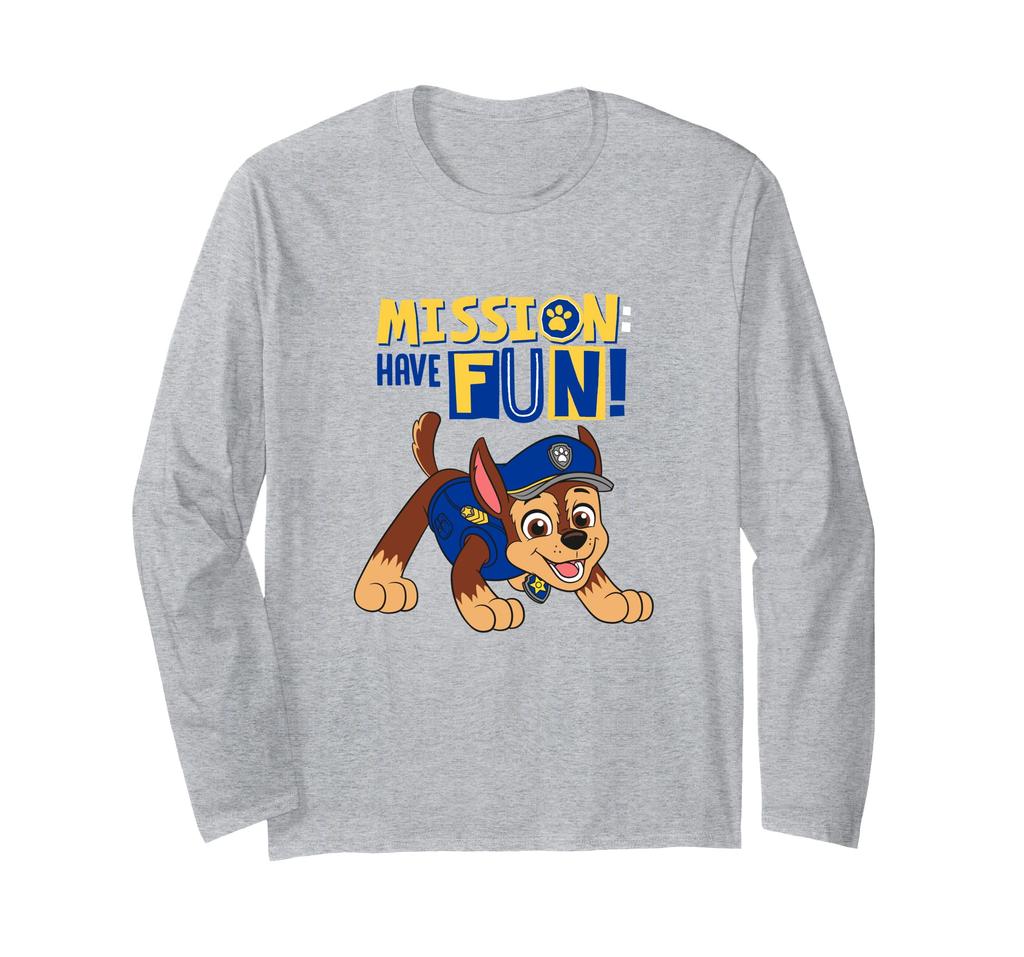 Paw Patrol Chase Mission Have Fun Bold Design Long Sleeve T-Shirt