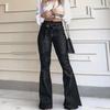 Black 2026 Big Foot Denim Women's Flared Commuting Pants
