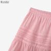 ZANZEA Women Summer Fashion Lace Crochet Patchwork Casual Long Skirts