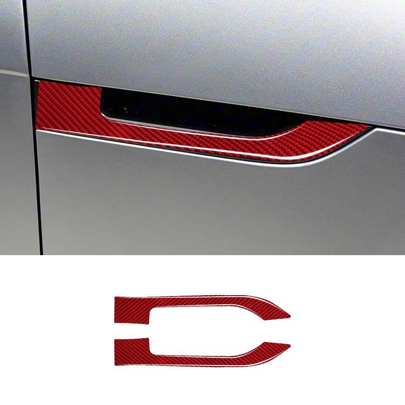 2PCS Real Carbon Fiber Car Side Fender Air Outlet Decoration Sticker For Jaguar F-Type 2013-2022 Car Exterior Accessories