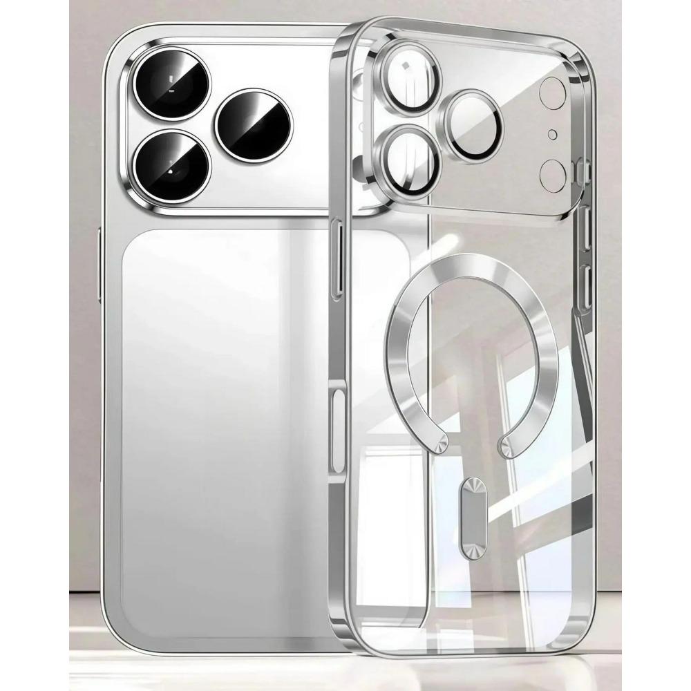 Fashion Orange Magnetic Clear Case For For Iphone Air 17 16 15 14 13 12 11 Pro Max Plus Wireless Charge Plating Soft Business Cover