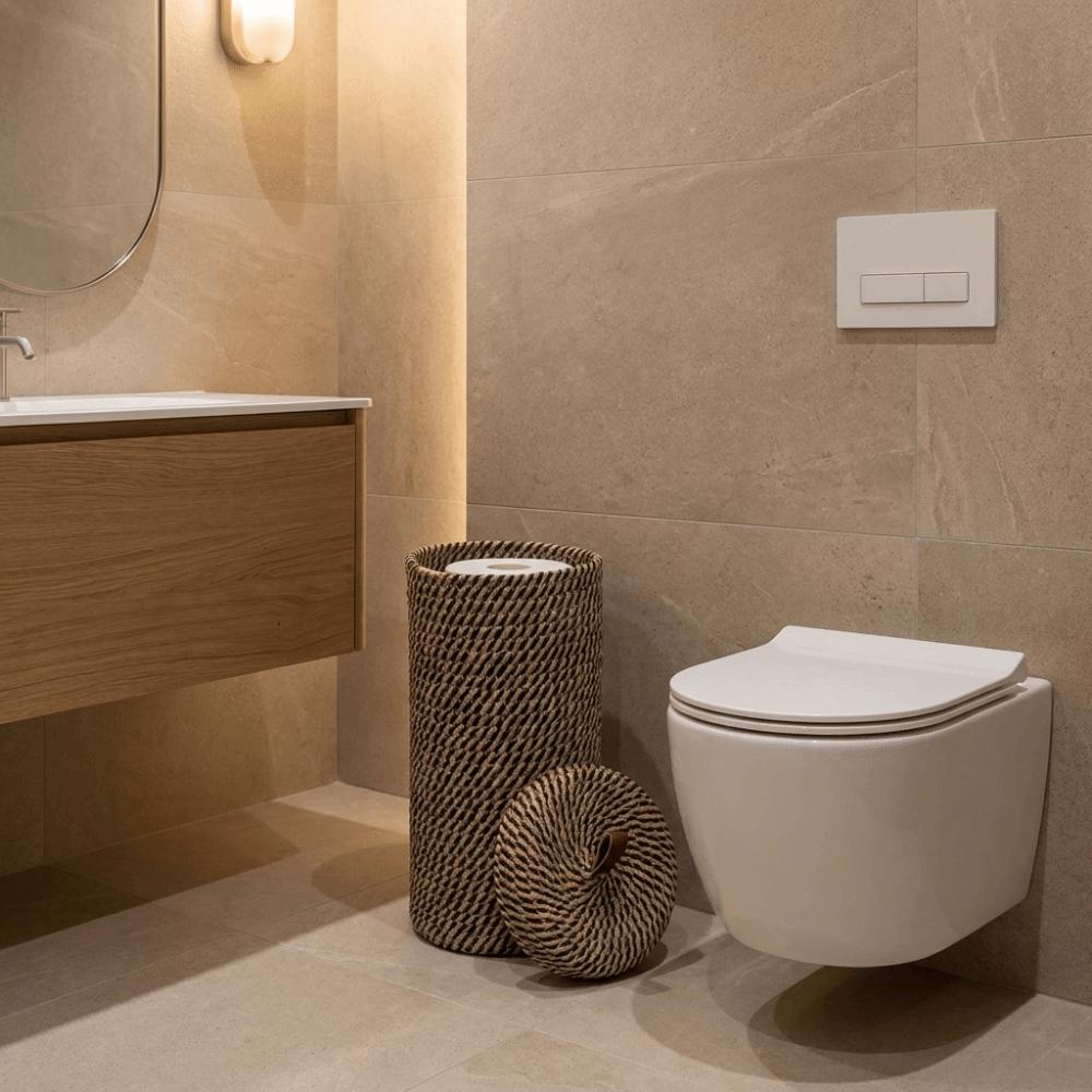 Bohemian Style Toilet Paper Rolls Storage Basket with Lid Sundries Organizer Kitchen