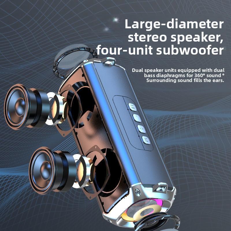 Dual Speaker with Diaphragm Bluetooth Small Stereo Large Volume Subwoofer Card Wireless Speaker Dual Diaphragm