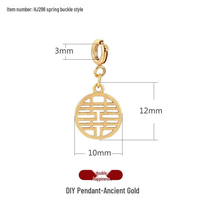 Přívěsky na náramek s charakterem Fu: Zlaté pískové přívěsky a distanční korálky pro DIY šperky