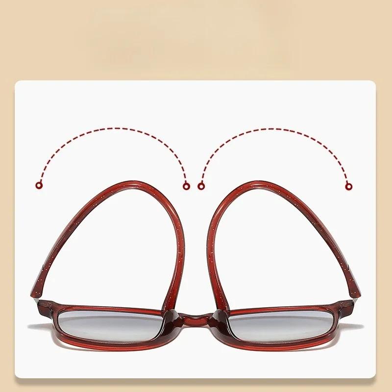 Fashion Pochromic Reading Glasses for Men Women New Trend Square Blue Light Blocking Eyewear Unisex Gradient Color Presbyopia