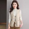 Spring and Autumn Large Size Vest Vest Women's Loose Versatile External Knitted Cardigan Sweater Jacket Women