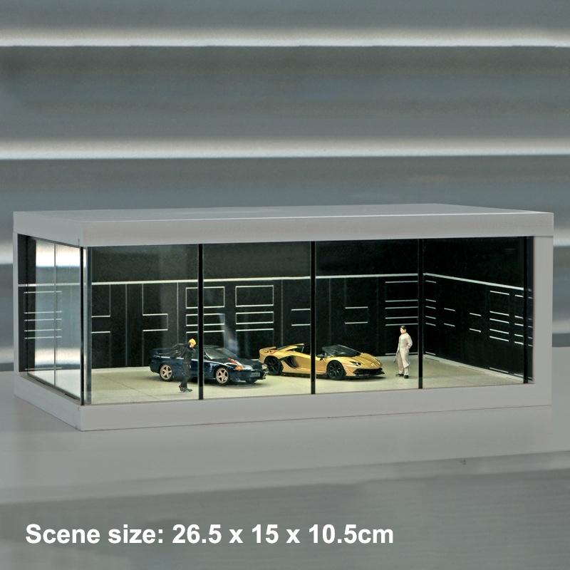 

1/64 Имитационная модель парковочного места Парковочное место для автомобиля С подсветкой Имитационная декорация Сцена (Фигурки и машинки в комплект не входят) as the picture