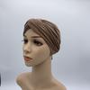 Fashion Women Cross Twist Suede Turban Caps Soild Color Female Headscarf Bonnet Muslim Hijab Cap Islamic Under Scarf India Hat