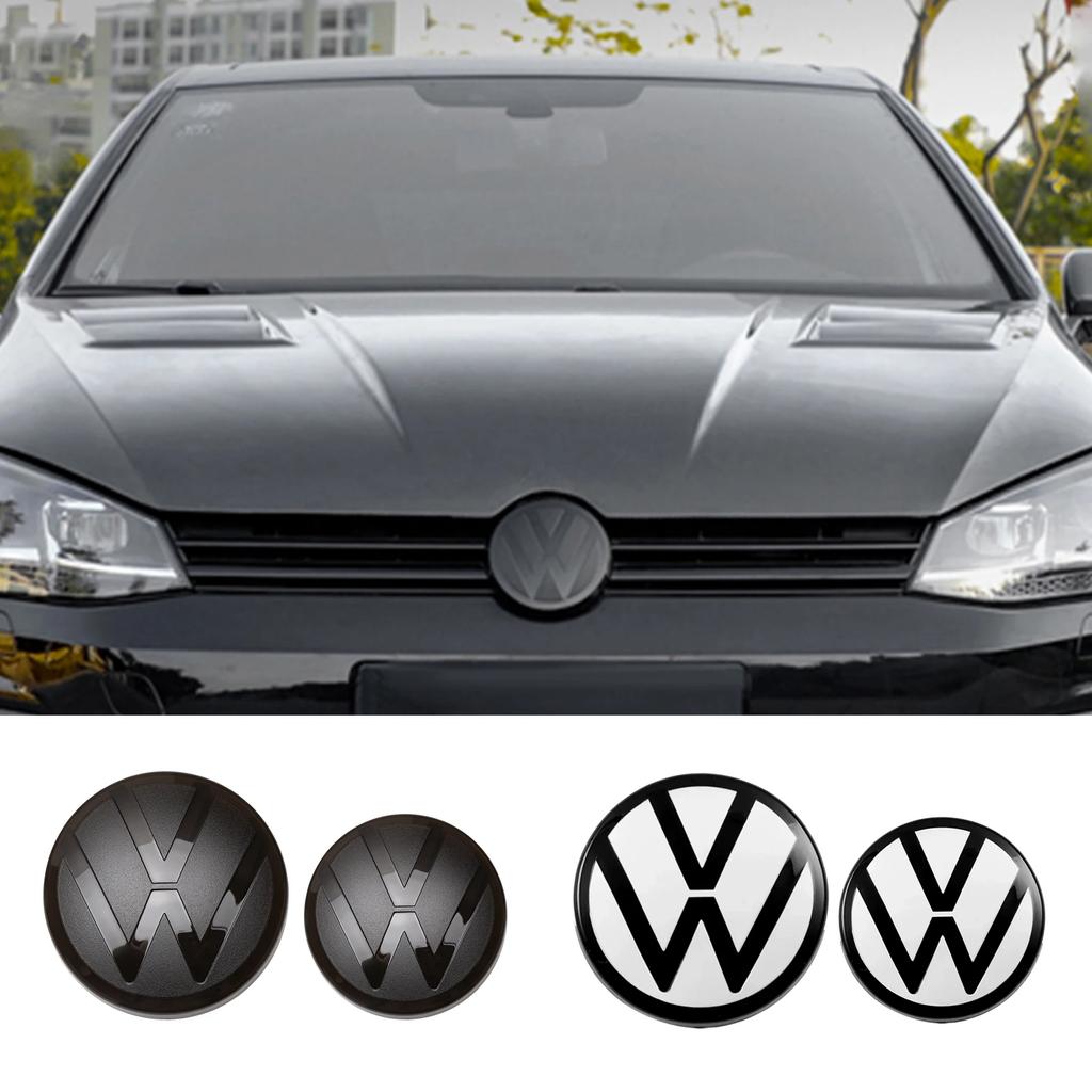 YKPSC1 1/2Pcs Car Front Bonnet Grill Rear Trunk Emblem Logo Cover For Volkswagen Golf 7 Mk7 6 Mk6 7.5 8 Mk8 Variant VW Polo 2013-2023
