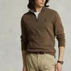 Polo Ralph Lauren Solid Color Pony Embroidered Half-Zip Casual Long Sleeve Sweatshirt Men sweatshirt Dark-Brown 710812963-036