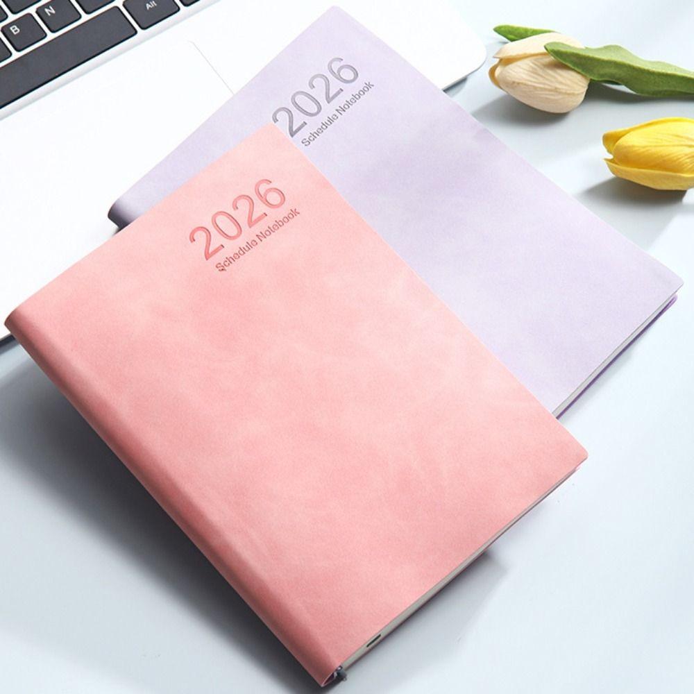 PU Leather Cover Agenda Notebook A5 Weekly Monthly Schedule Book  Conference