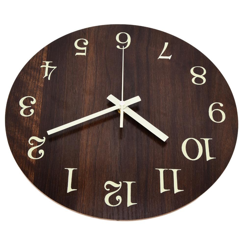 Luminous Wood Wall Clock Wood Rustic Wall Clock Classic Retro Wall Clock For Bedroom