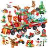 Non-Toxic Christmas Building Block Santa Claus Snowman Elk Tree Micro Brick Puzzle Assembly Model Home Decoration Party Gift Kid Toy