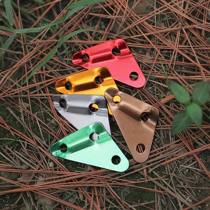 5Pcs Tent Rope Buckles Aluminum Alloy Outdoor Camping Wind Rope Stopper Portable Triangle Awning Adjustable Buckles
