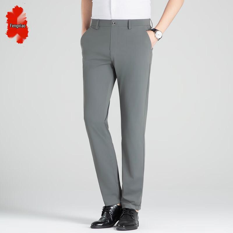 Men s Relaxed Fit Business Casual Straight-Leg Pants 35