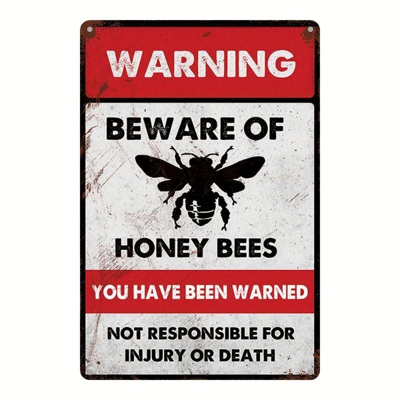 Vintage Bees & Honey Metal Tin Sign for Kitchen Farm Interior Decor