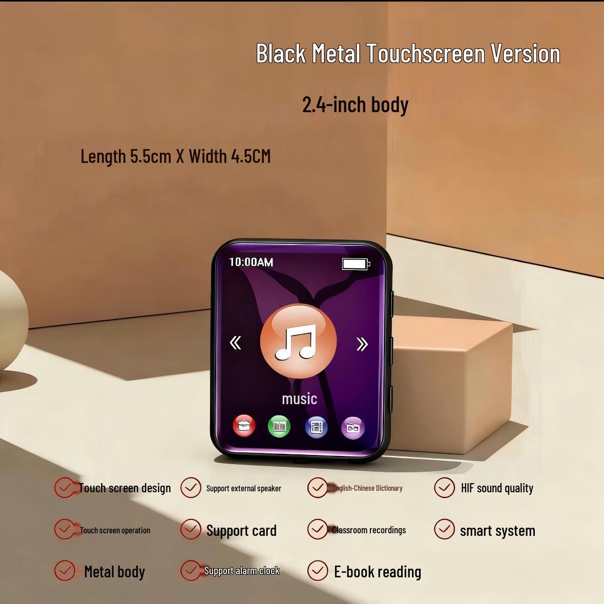 

Portable Touchscreen Music & E-Book Player with Bluetooth Connectivity 128G, Custom Novel and Singer Downloads